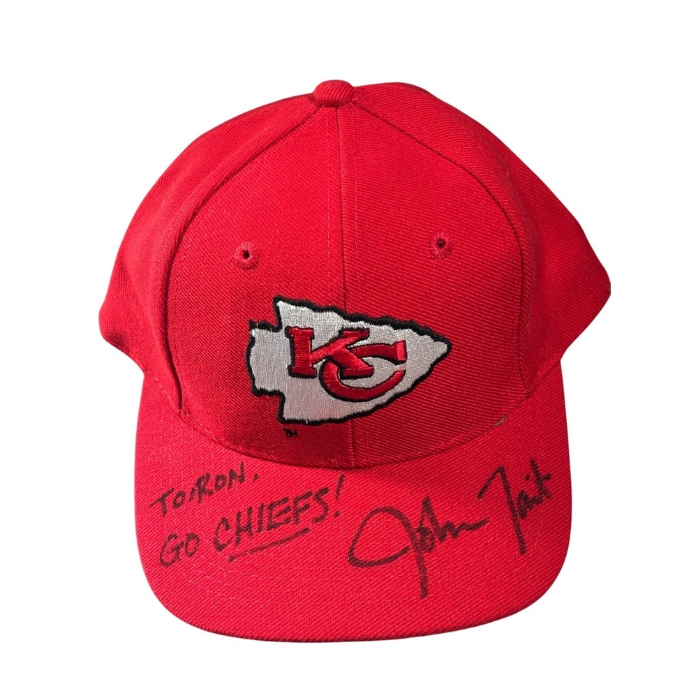 Vintage Team NFL Kansas City Chiefs Hat Signed Autographed Red Snapback Cap